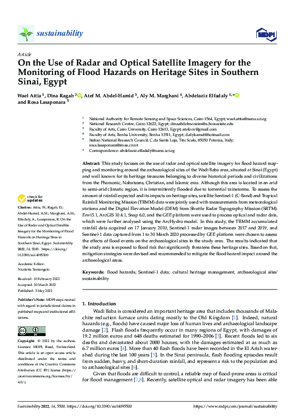 (PDF) On the Use of Radar and Optical Satellite Imagery for the ...
