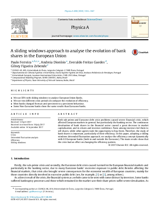(PDF) A sliding windows approach to analyse the evolution of bank ...