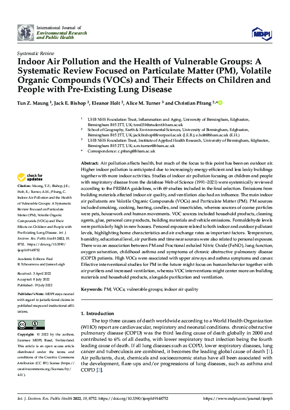 (PDF) Indoor Air Pollution and the Health of Vulnerable Groups: A ...