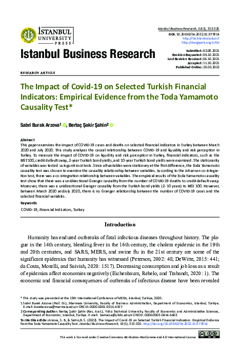 (PDF) The Impact of Covid-19 on Selected Turkish Financial Indicators ...