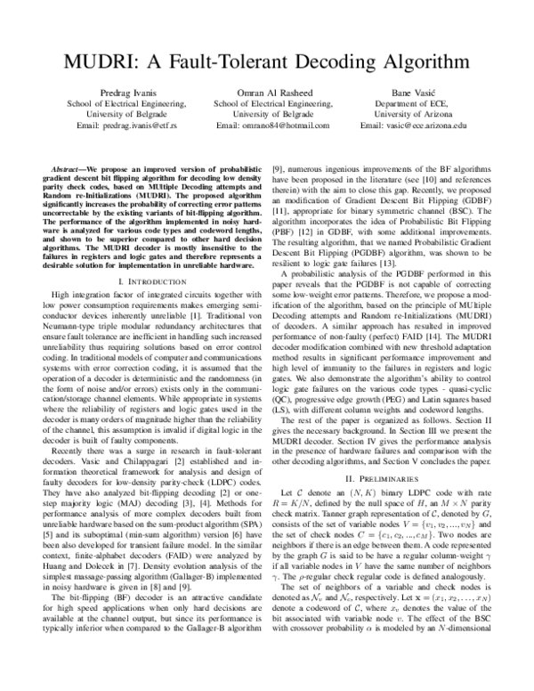 (PDF) MUDRI: A fault-tolerant decoding algorithm