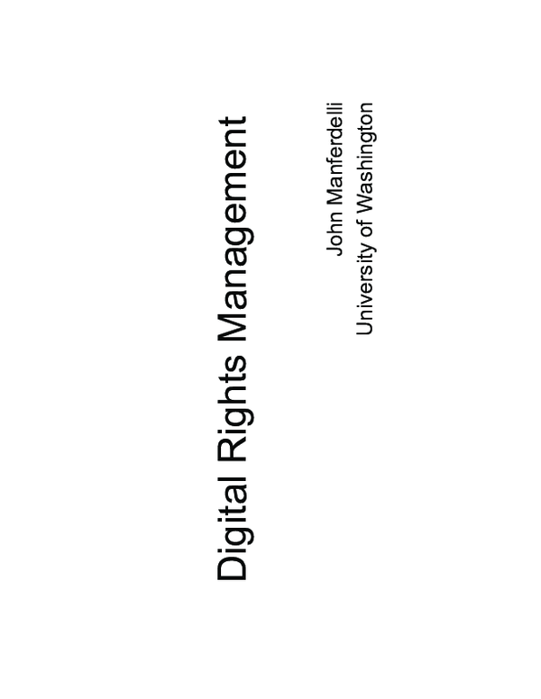 (PDF) Digital Rights Management