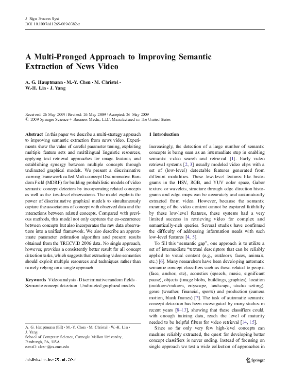 (PDF) A Multi-Pronged Approach to Improving Semantic Extraction of News ...