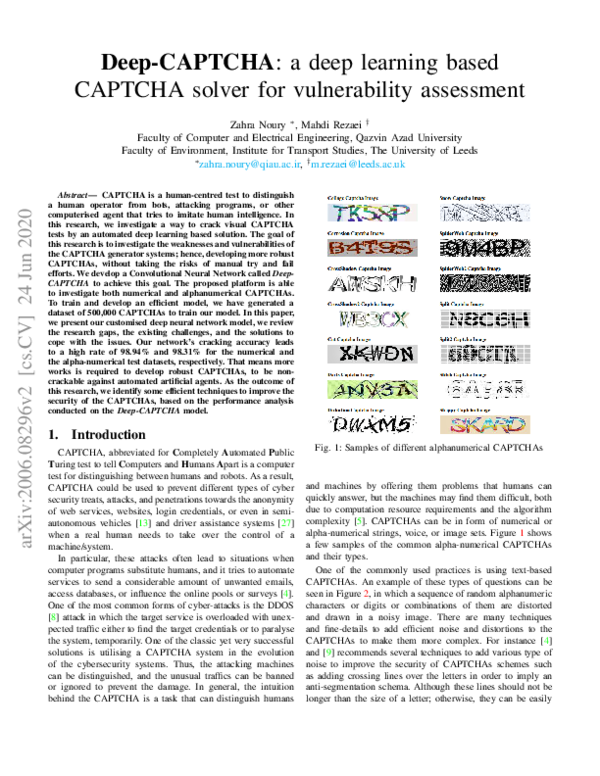 (PDF) Deep-CAPTCHA: A Deep Learning Based CAPTCHA Solver for ...