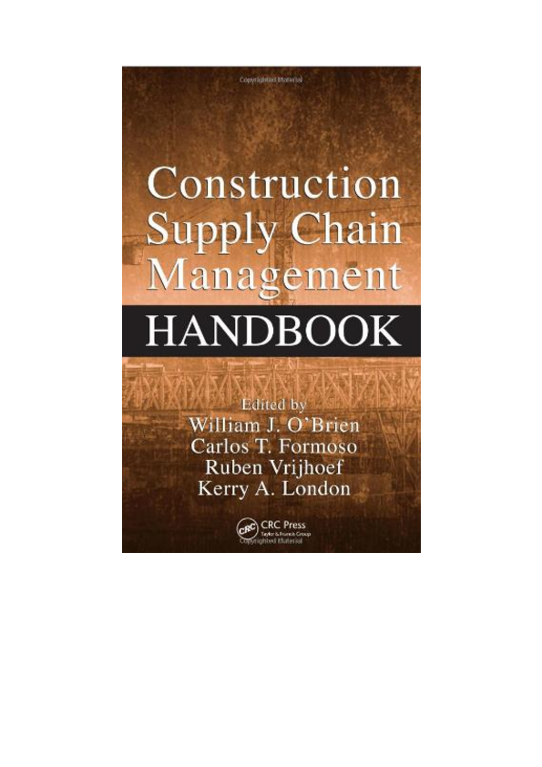 (PDF) Supply Chain Management in Product Development Mike Kagioglou