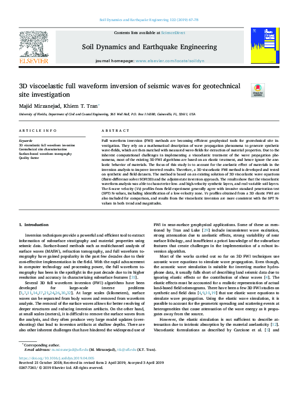 (PDF) 3D viscoelastic full waveform inversion of seismic waves for ...