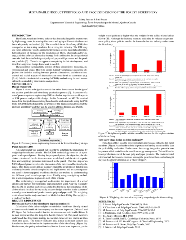 (PDF) Sustainable Product Portfolio And Process Design Of The Forest ...