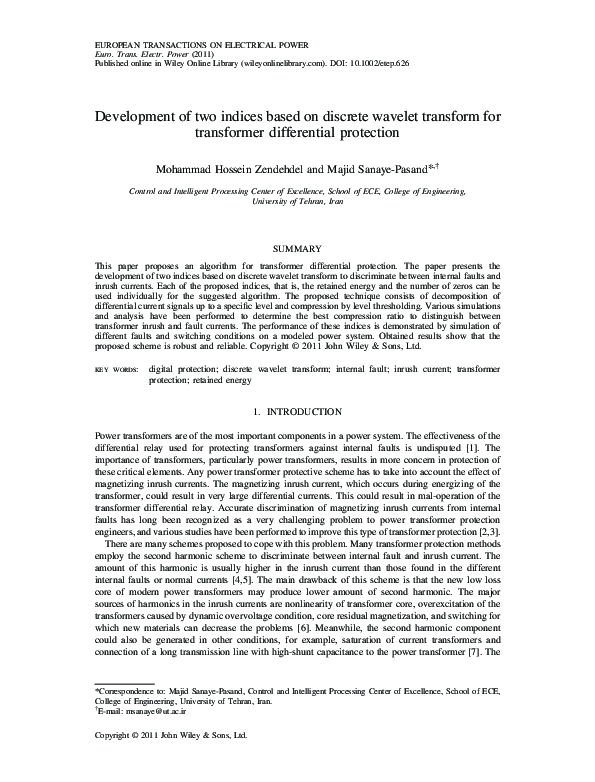 (PDF) Development of two indices based on discrete wavelet transform ...