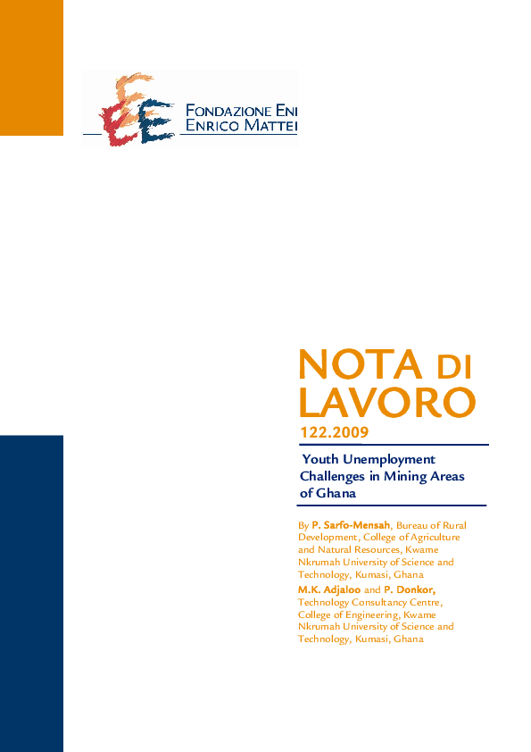 (PDF) Youth Unemployment Challenges in Mining Areas of Ghana