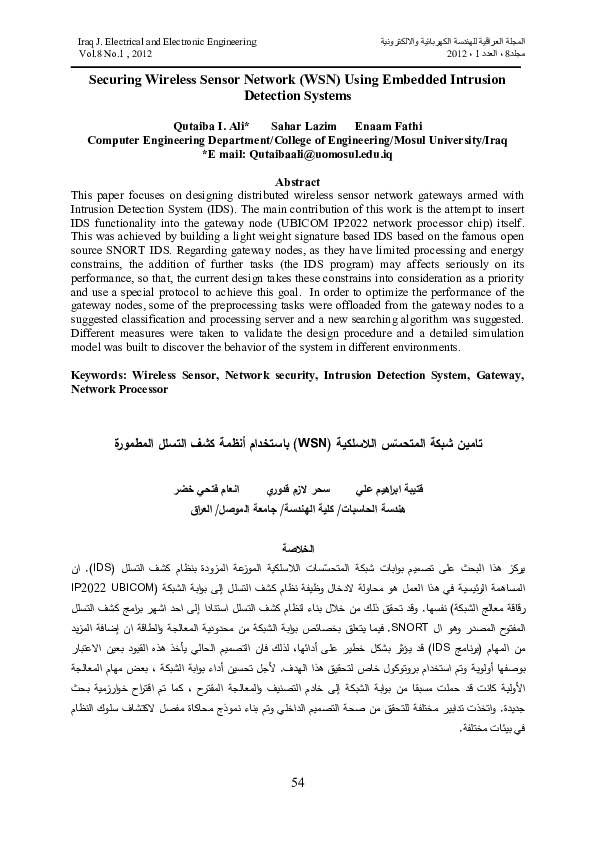 (PDF) Securing Wireless Sensor Network (WSN) Using Embedded Intrusion ...