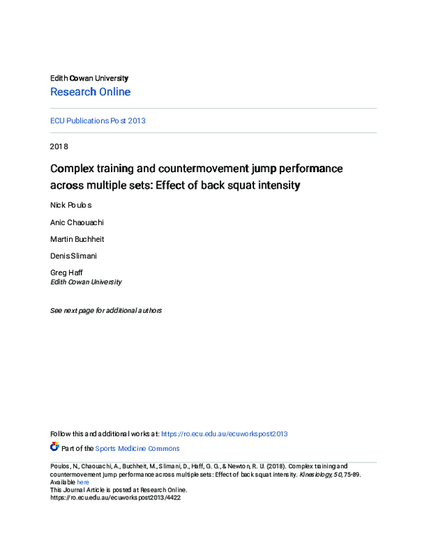 (PDF) Complex Training and Countermovement Jump Performance Across ...