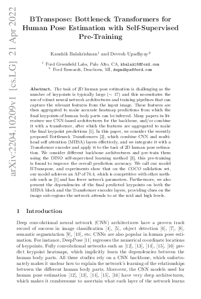 (PDF) BTranspose: Bottleneck Transformers for Human Pose Estimation ...