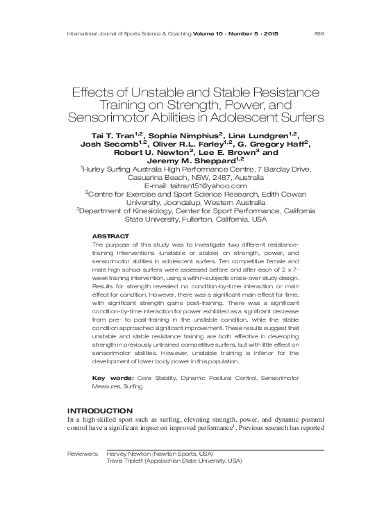 (PDF) Effects of Unstable and Stable Resistance Training on Strength ...