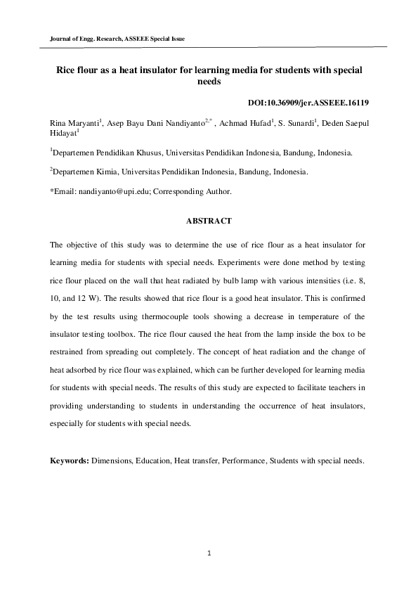 (PDF) Rice flour as a heat insulator for learning media for students ...