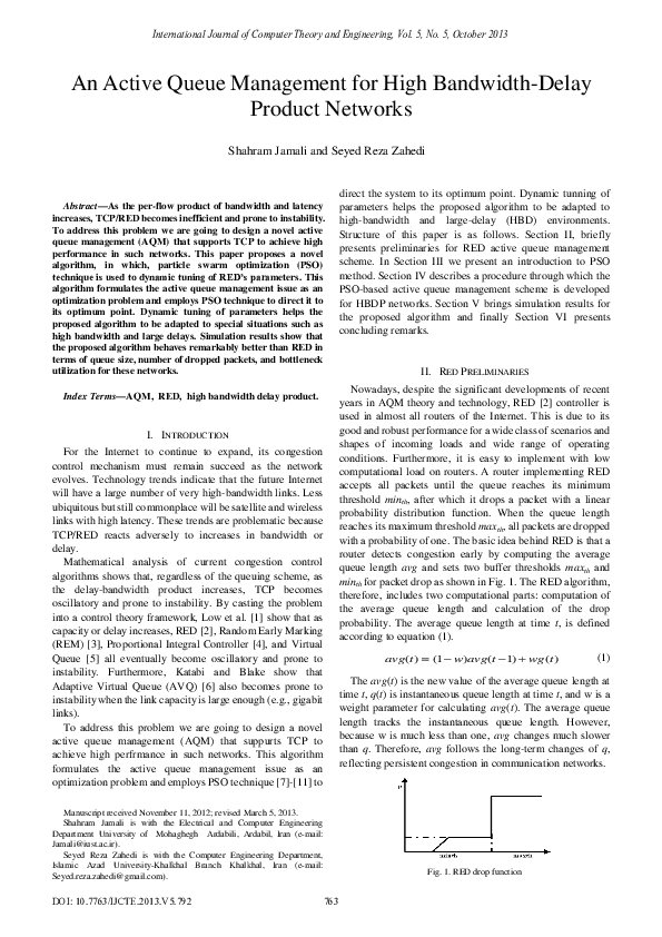 (PDF) An Active Queue Management for High Bandwidth-Delay Product Networks