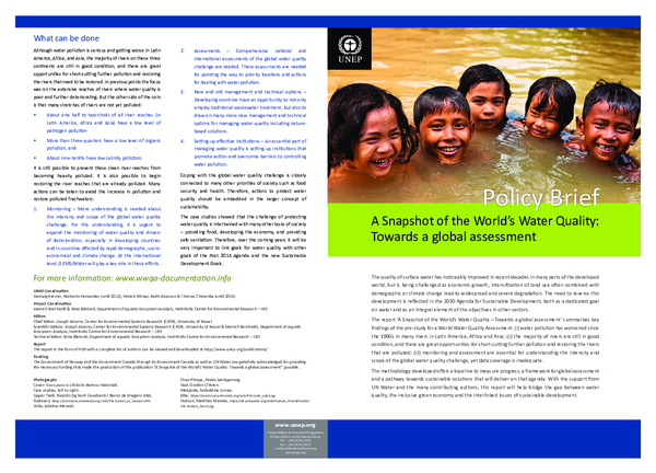 (PDF) A Snapshot of the World’s Water Quality: Towards a global assessment