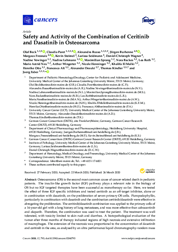 (PDF) Safety and Activity of the Combination of Ceritinib and Dasatinib ...