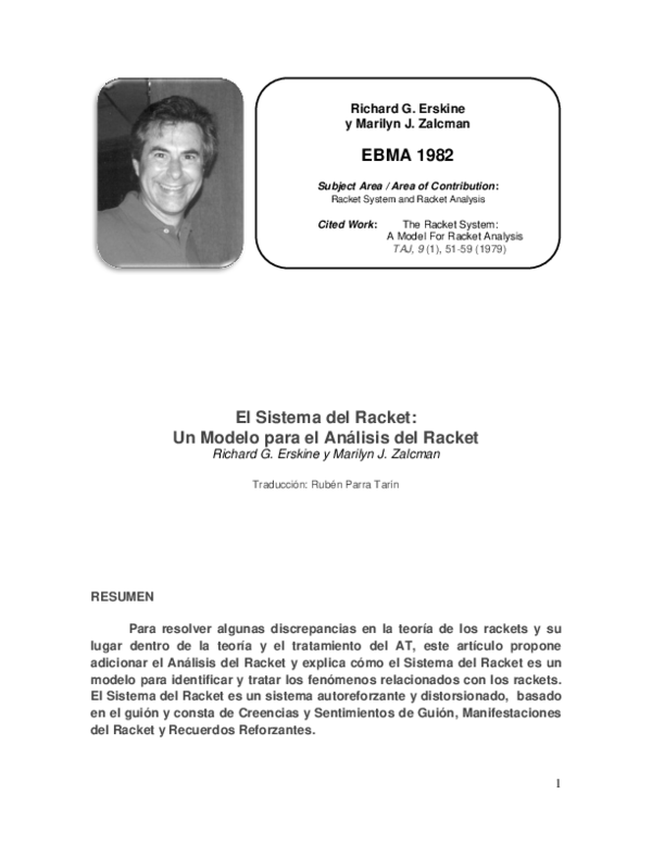 (PDF) El Sistema del Racket: Un Modelo para el Análisis del Racket