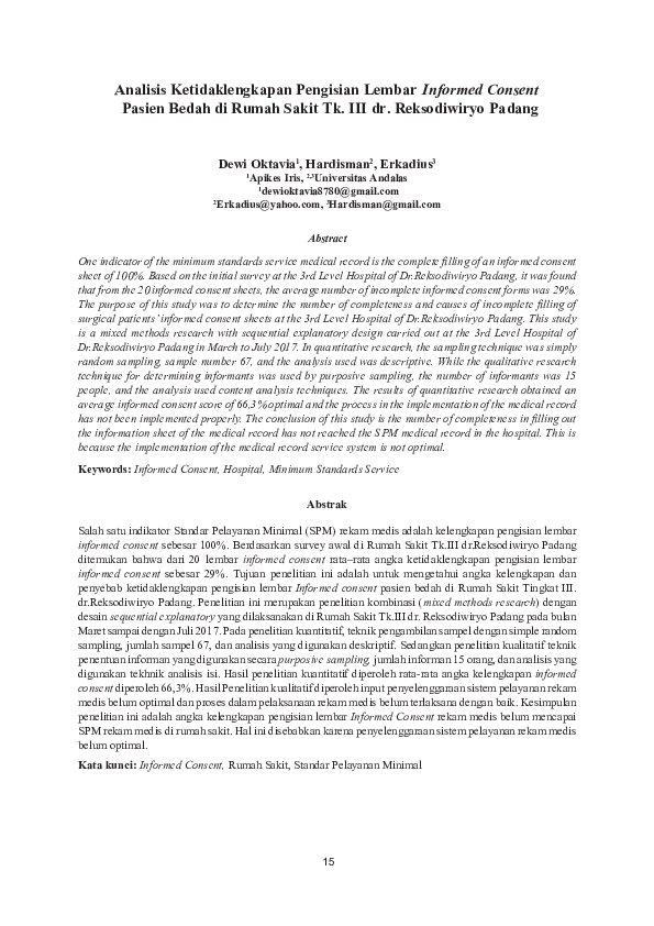 (PDF) Analisis Ketidaklengkapan Pengisian Lembar Informed Consent ...
