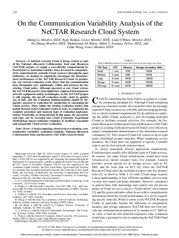 (PDF) On the Communication Variability Analysis of the NeCTAR Research ...