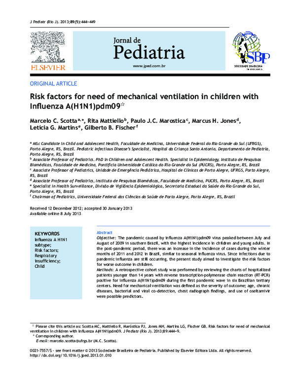 (PDF) Risk factors for need of mechanical ventilation in hildren with ...