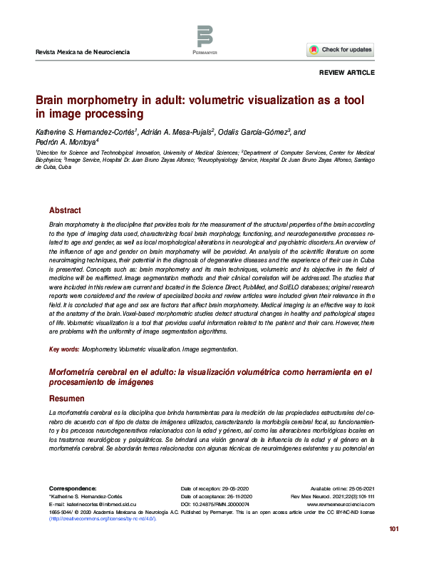 (PDF) Brain morphometry in adult: volumetric visualization as a tool in ...