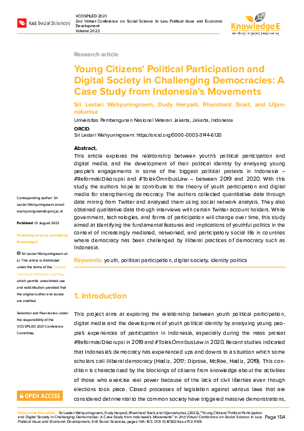 (PDF) Young Citizens' Political Participation and Digital Society in ...