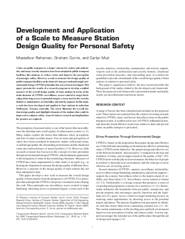 (PDF) Development and Application of a Scale to Measure Station Design ...