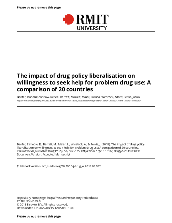 (PDF) The impact of drug policy liberalisation on willingness to seek ...
