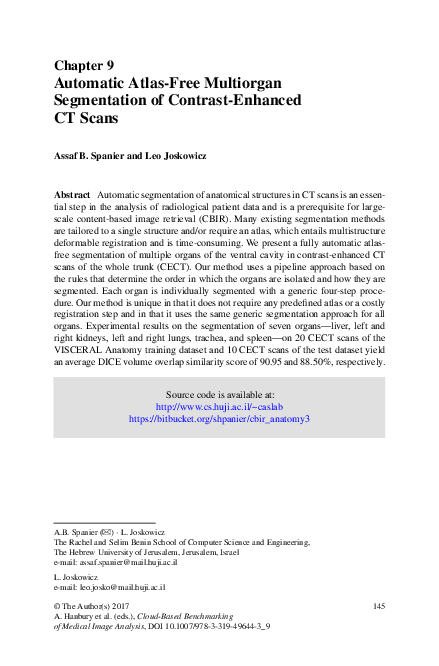 (PDF) Automatic Atlas-Free Multiorgan Segmentation of Contrast-Enhanced ...