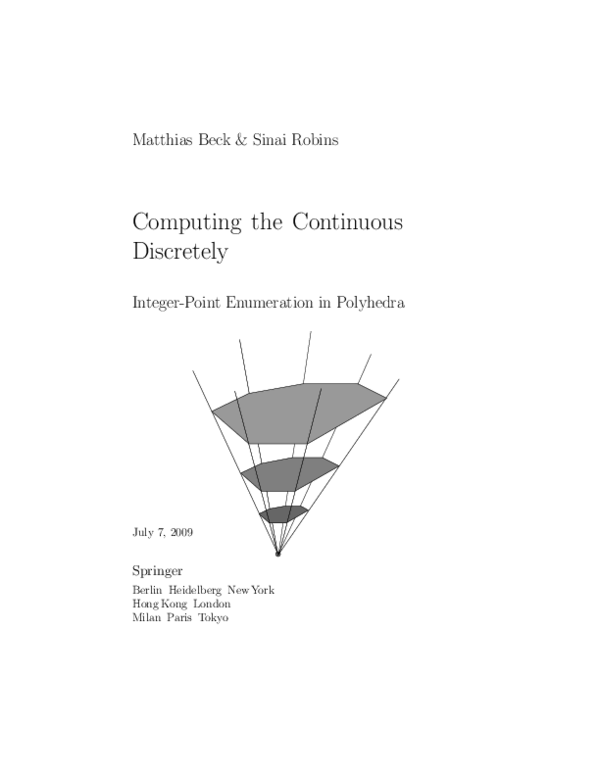 (PDF) Computing the continuous discretely: integer-point enumeration in ...
