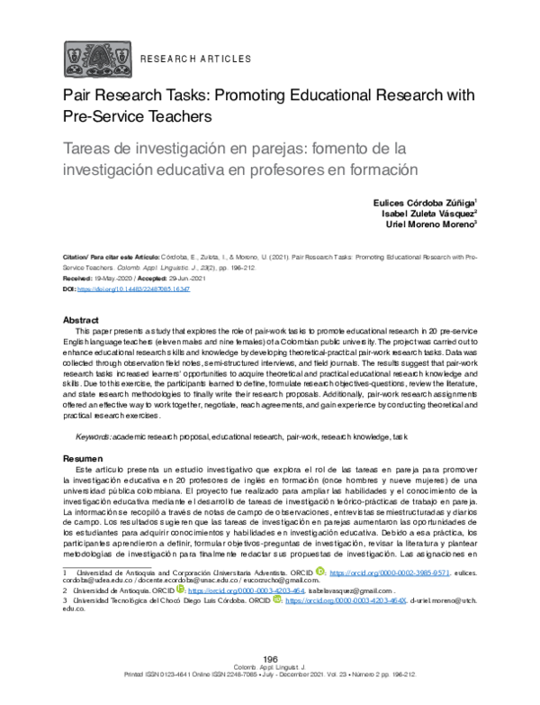 (PDF) Pair Research Tasks: Promoting Educational Research with Pre ...