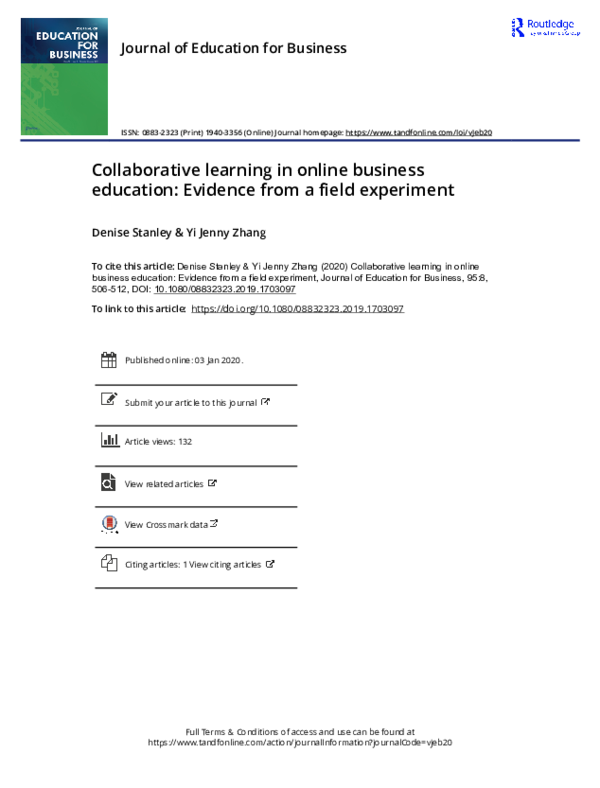 (PDF) Collaborative learning in online business education: Evidence ...