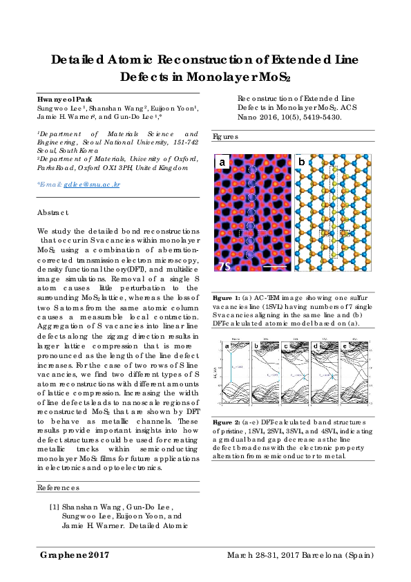 (PDF) Detailed Atomic Reconstruction of Extended Line Defects in ...