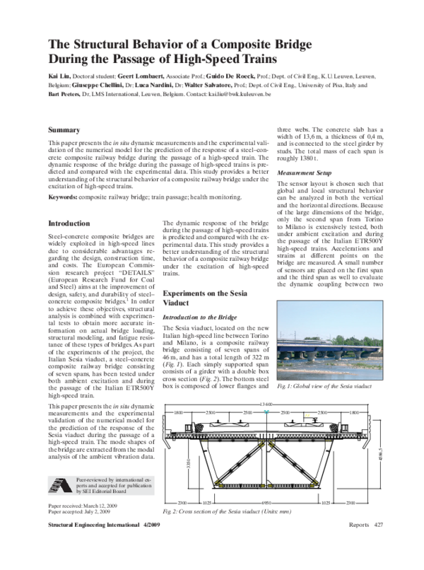 (PDF) The structural behavior of a composite bridge during the passage ...