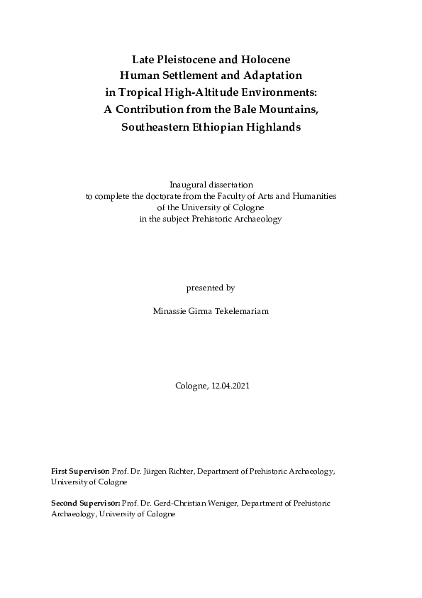 (PDF) Late Pleistocene and Holocene Human Settlement and Adaptation in ...