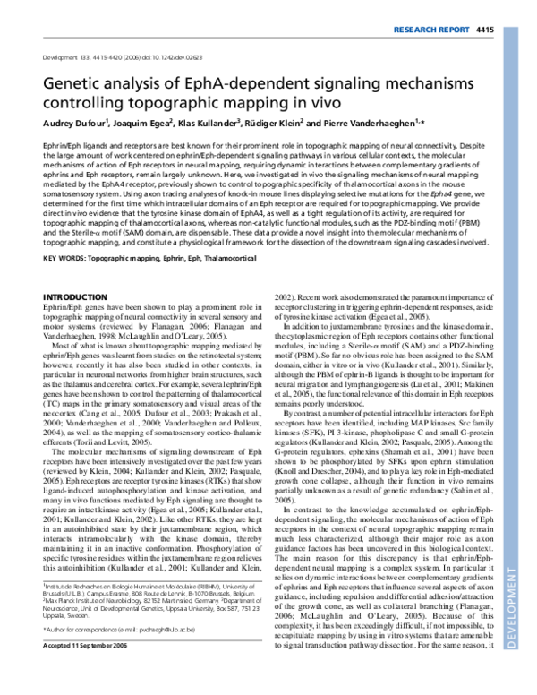 (PDF) Genetic analysis of EphA-dependent signaling mechanisms ...