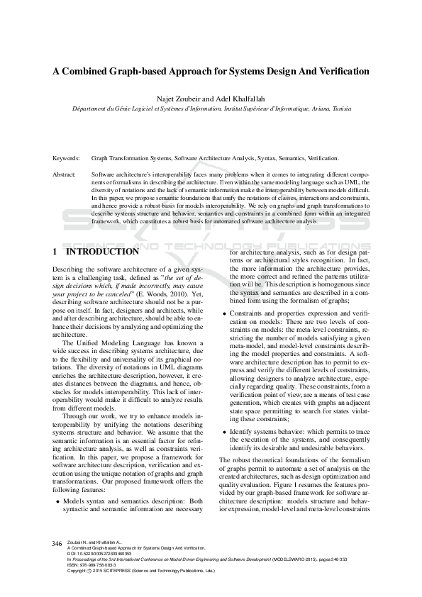 (PDF) A combined graph-based approach for systems design and verification
