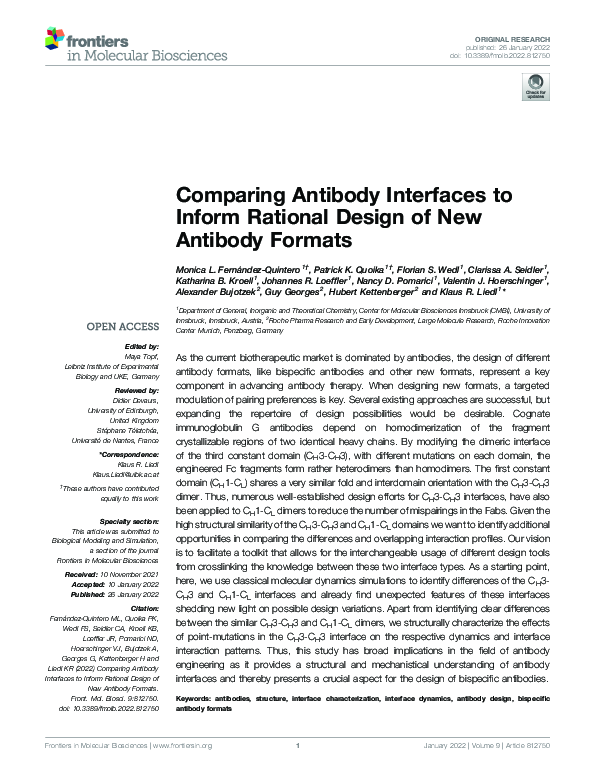 (PDF) Comparing Antibody Interfaces to Inform Rational Design of New ...