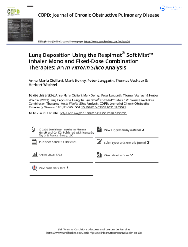 (PDF) Lung Deposition Using the Respimat® Soft Mist™ Inhaler Mono and ...