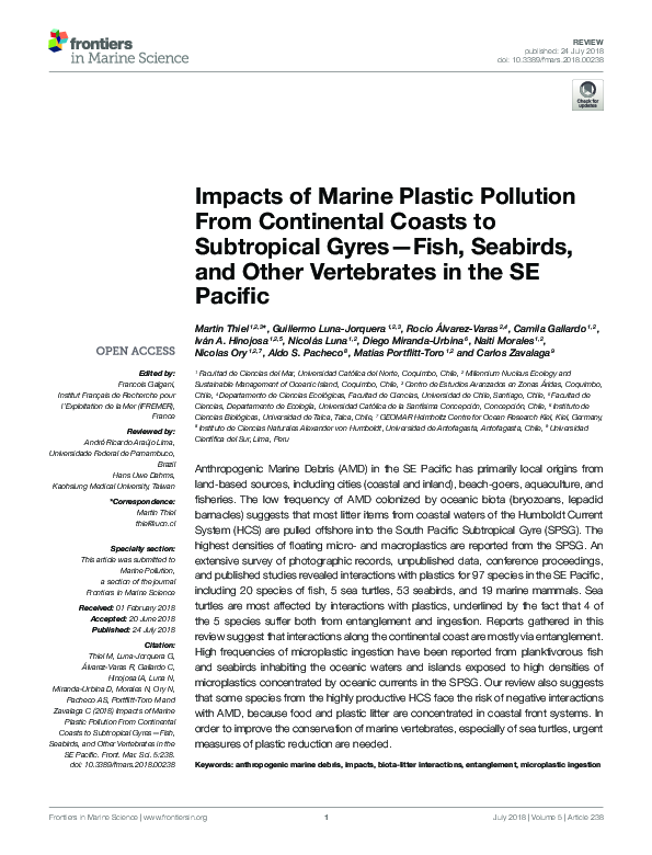 (PDF) Impacts of Marine Plastic Pollution From Continental Coasts to ...