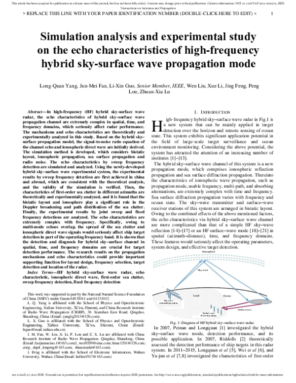 (PDF) Simulation Analysis and Experimental Study on the Echo ...