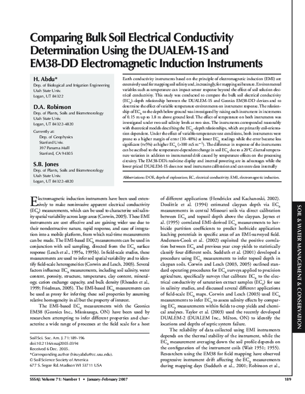 (PDF) Comparing Bulk Soil Electrical Conductivity Determination Using ...