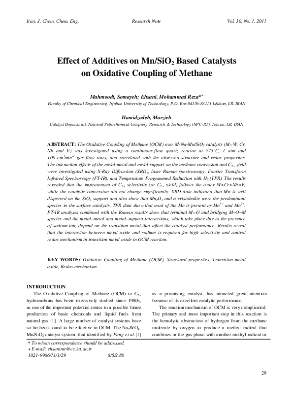 (PDF) Effect of Additives on MN SIO2 Based Catalysts on Oxidative ...