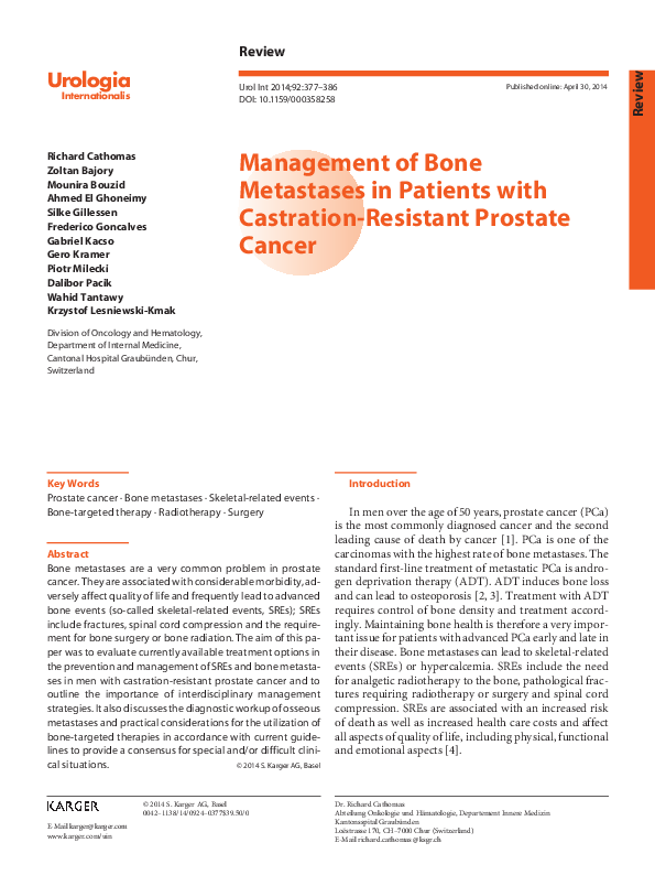 (PDF) Management of Bone Metastases in Patients with Castration ...