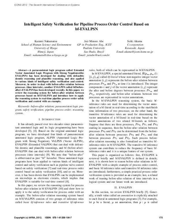 (PDF) Intelligent Safety Verification for Pipeline Process Order ...