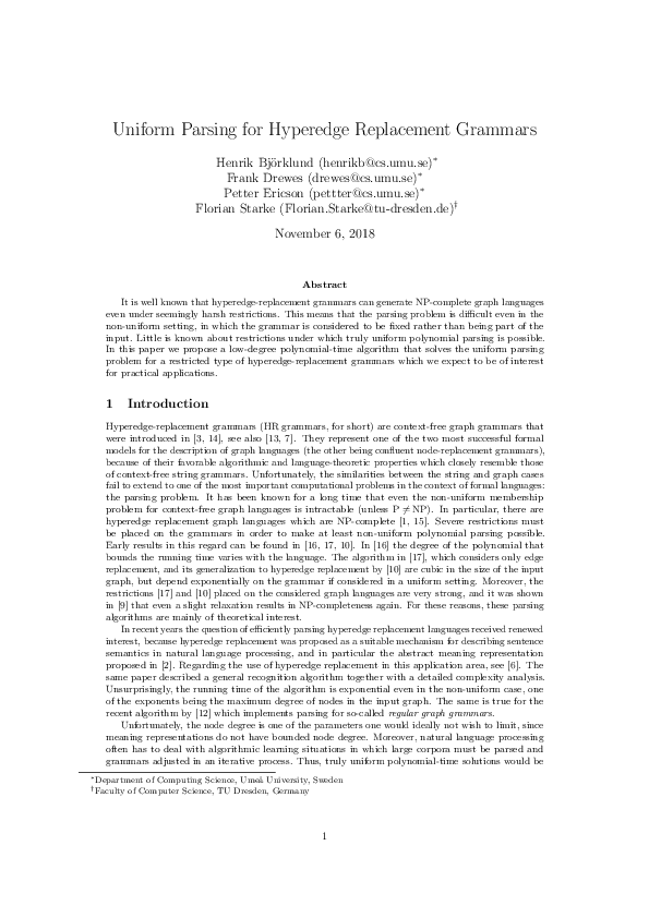 (PDF) Uniform parsing for hyperedge replacement grammars
