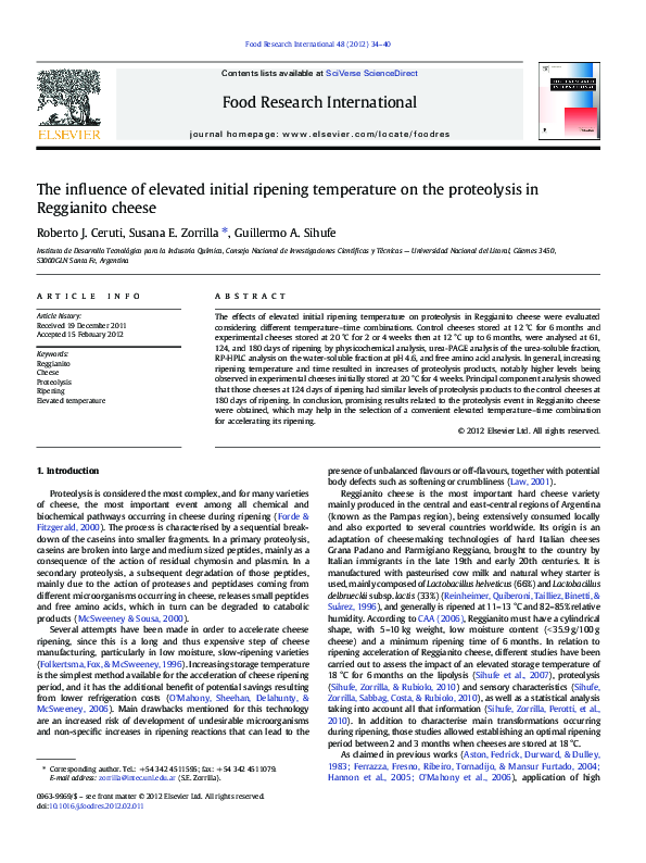 (PDF) The influence of elevated initial ripening temperature on the ...