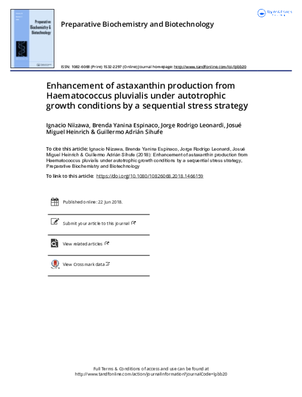 (PDF) Enhancement of astaxanthin production from Haematococcus ...