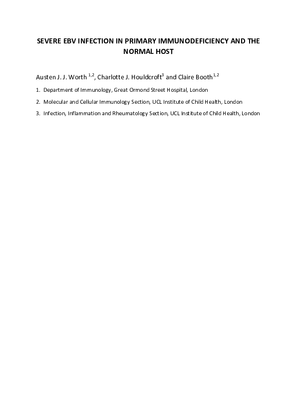 (PDF) Severe Epstein-Barr virus infection in primary immunodeficiency ...